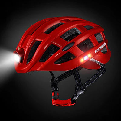 Casco con alarma de luz de advertencia para bicicleta