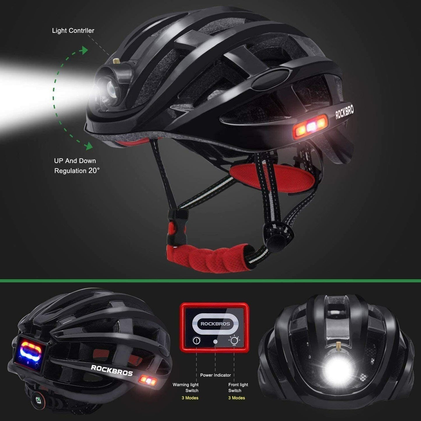 Fiets Waarschuwingslicht Alarm Helm