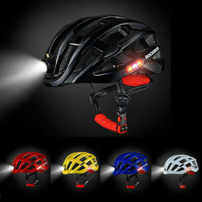 Casco con alarma de luz de advertencia para bicicleta